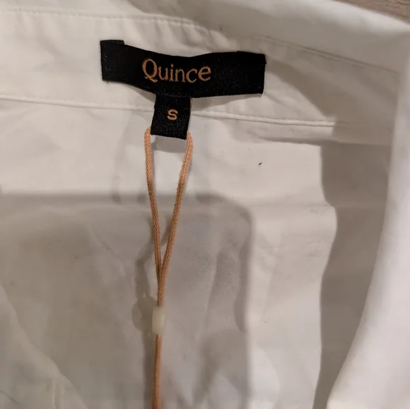 Quince Women's 100% Organic Cotton Poplin Long Sleeve Boyfriend Shirt White S N - Picture 2 of 4